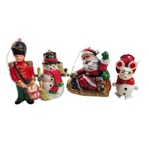 Vintage Christmas Ornaments‎ Lot Toy Soldier Snowman Santa Mouse Figurines